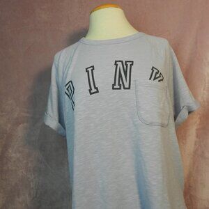 Victoria Secret Pink Womens Bluish Purplish Short Sleeve Thick Shirt Size Medium